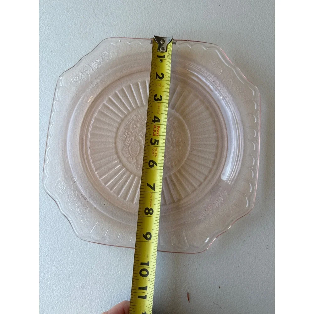 Jeannette‎ Glass Pink Depression Glass Sunflower Pattern 9 Inch Dinner Plate